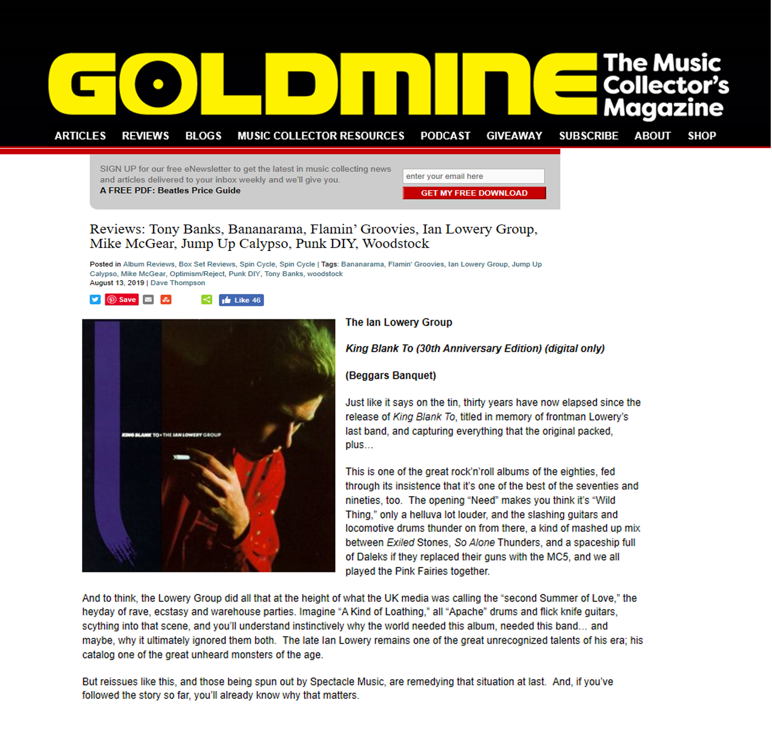 Goldmine Magazine,Mar,2019